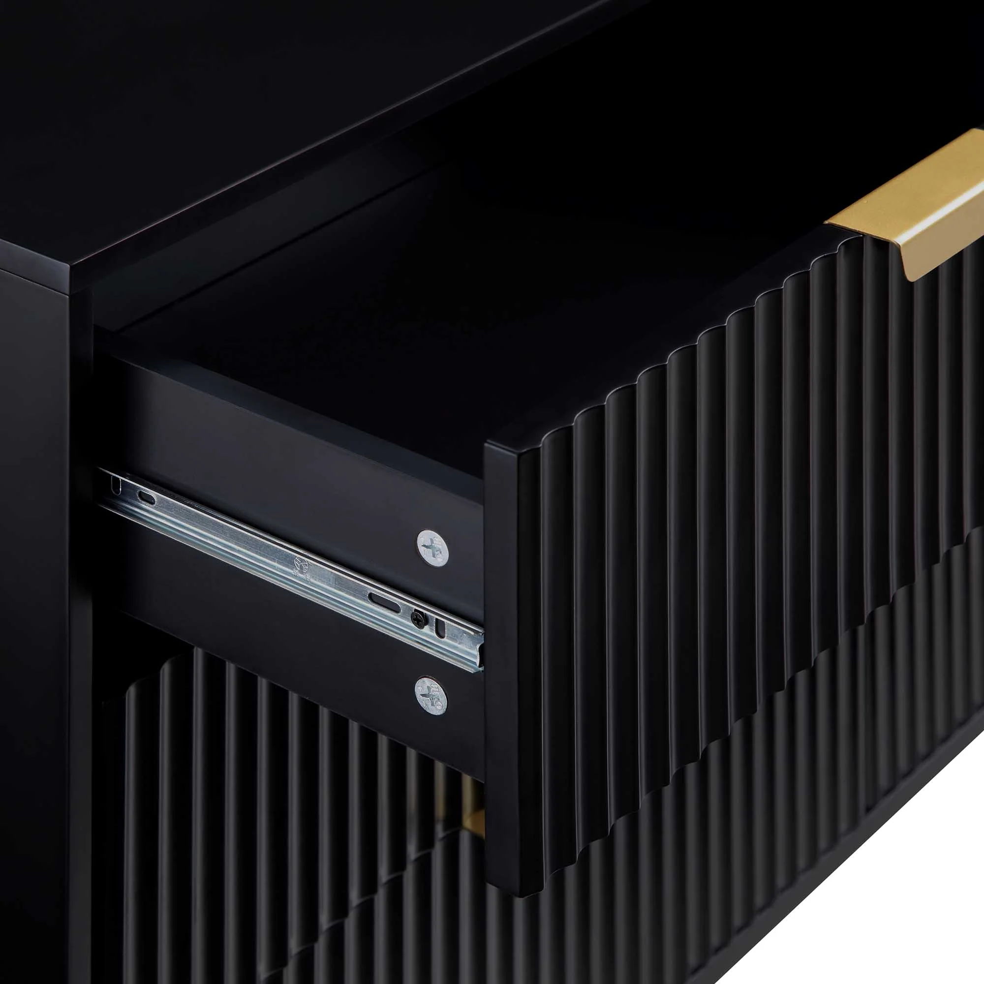 Richmond Ridged Wide Chest of 6 Drawers, Matte Black - Image 10