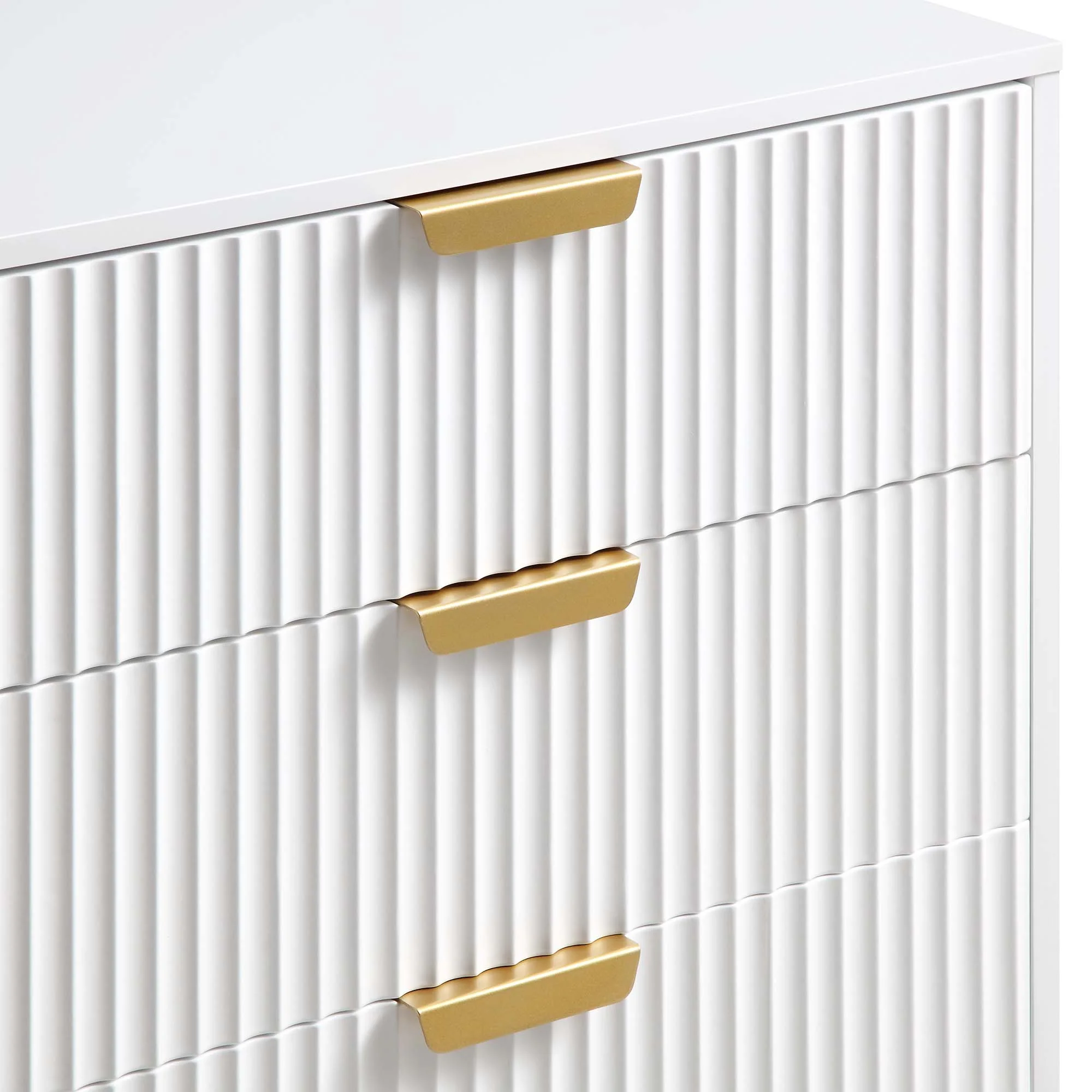 Richmond Ridged Wide Chest of 6 Drawers, Matte White - Image 9