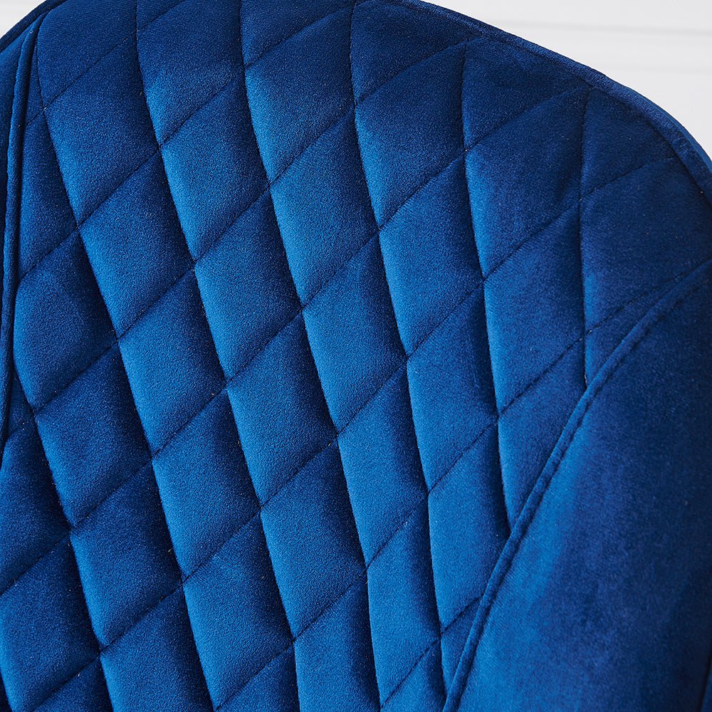 Set of 2 Cosford Diamond Stitch Dining Chairs (Blue Velvet) - Image 3