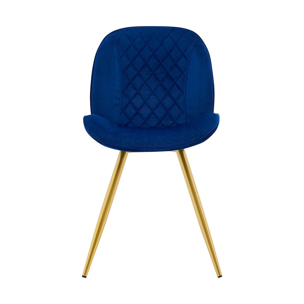 Set of 2 Cosford Diamond Stitch Dining Chairs (Blue Velvet) - Image 4