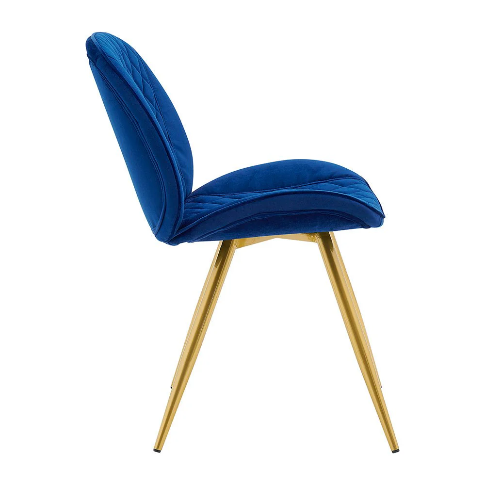 Set of 2 Cosford Diamond Stitch Dining Chairs (Blue Velvet) - Image 7