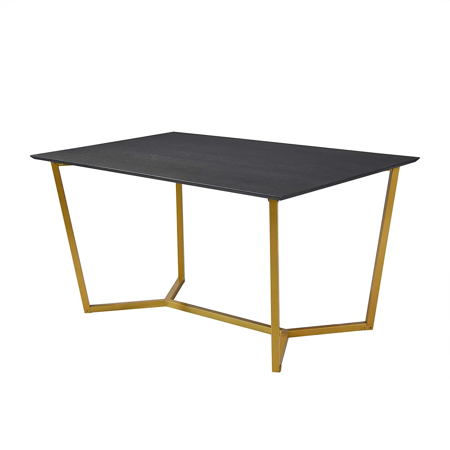 SIERRE 6 Seater Dark Oak Dining Table with Geometric Metal Legs - Image 3