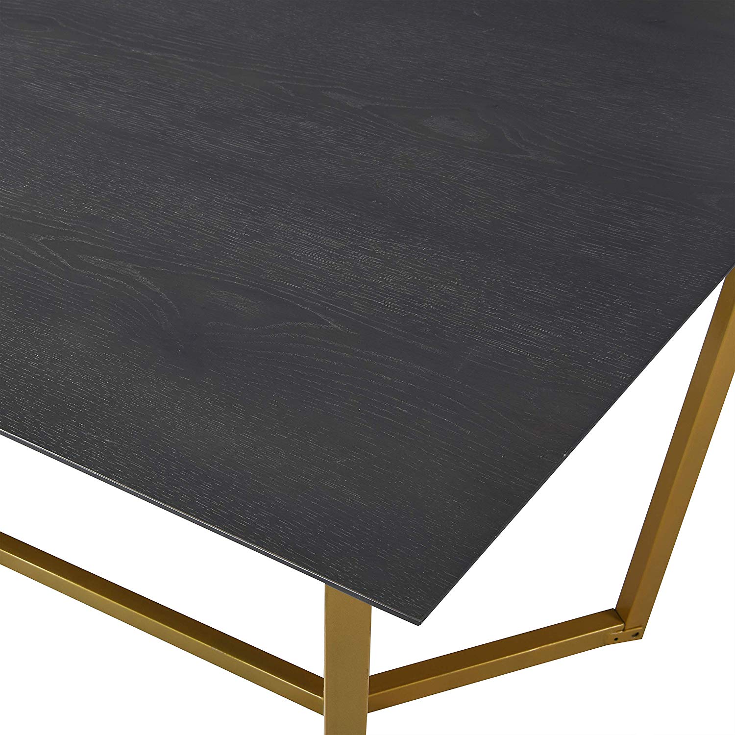 SIERRE 6 Seater Dark Oak Dining Table with Geometric Metal Legs - Image 7