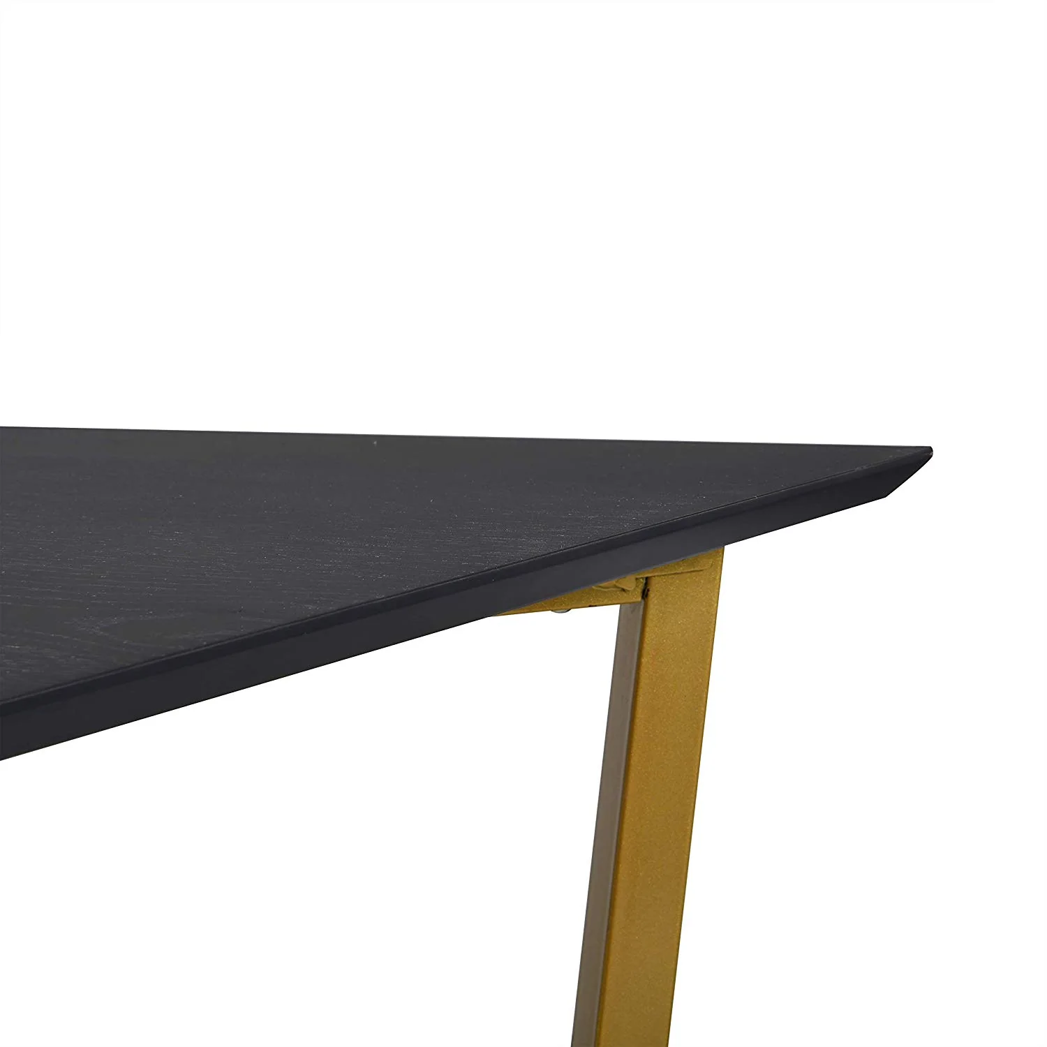 SIERRE 6 Seater Dark Oak Dining Table with Geometric Metal Legs - Image 8