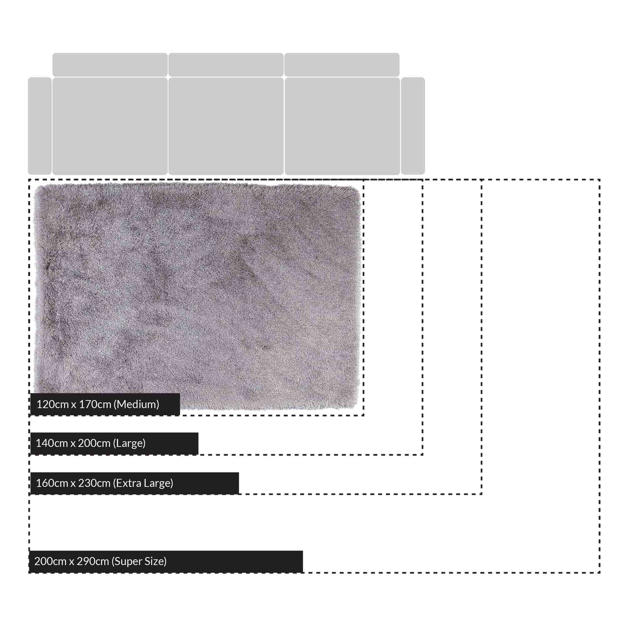 Silver Tufted Shaggy Rug 120 x 170 cm - Image 4