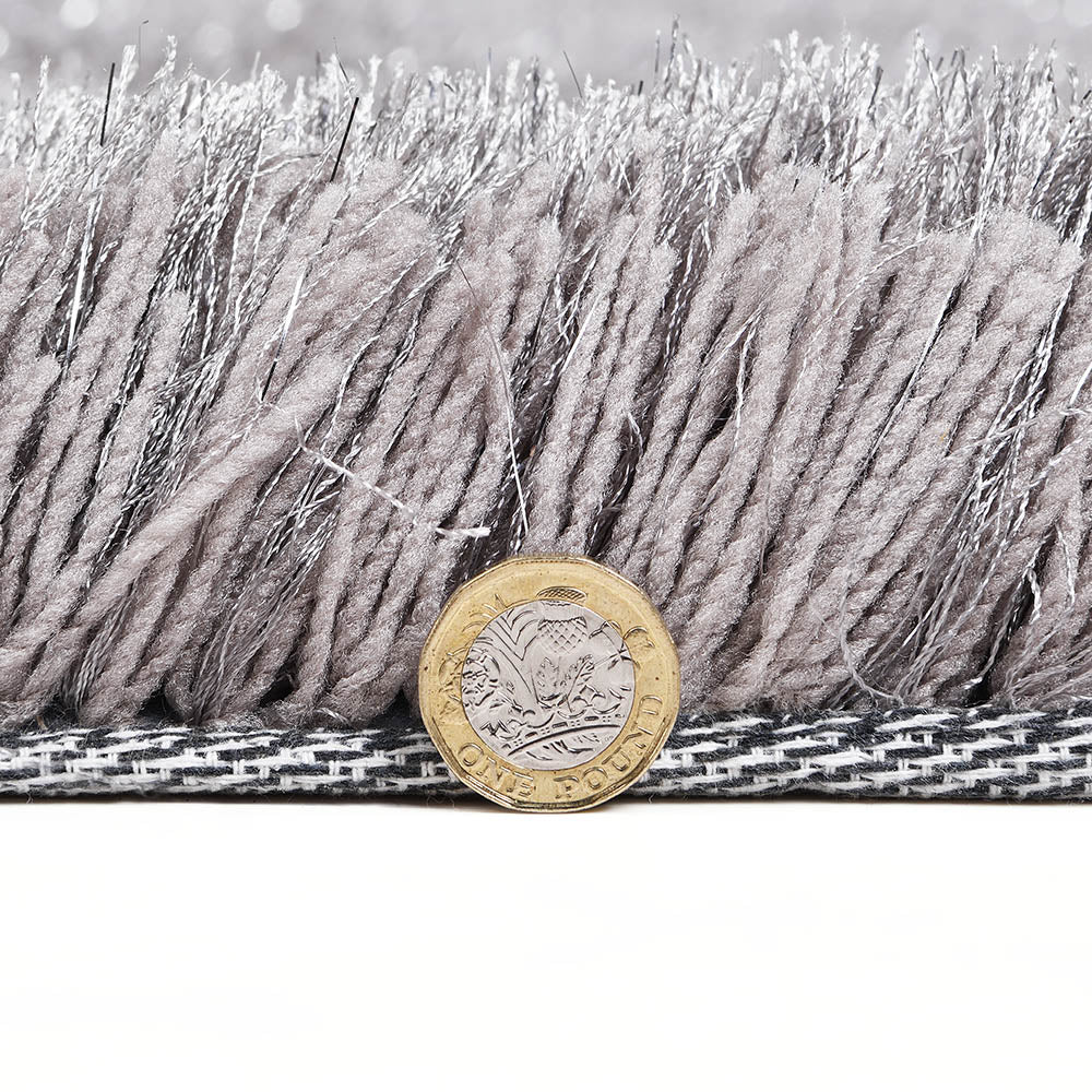 Silver Tufted Shaggy Rug 120 x 170 cm - Image 6