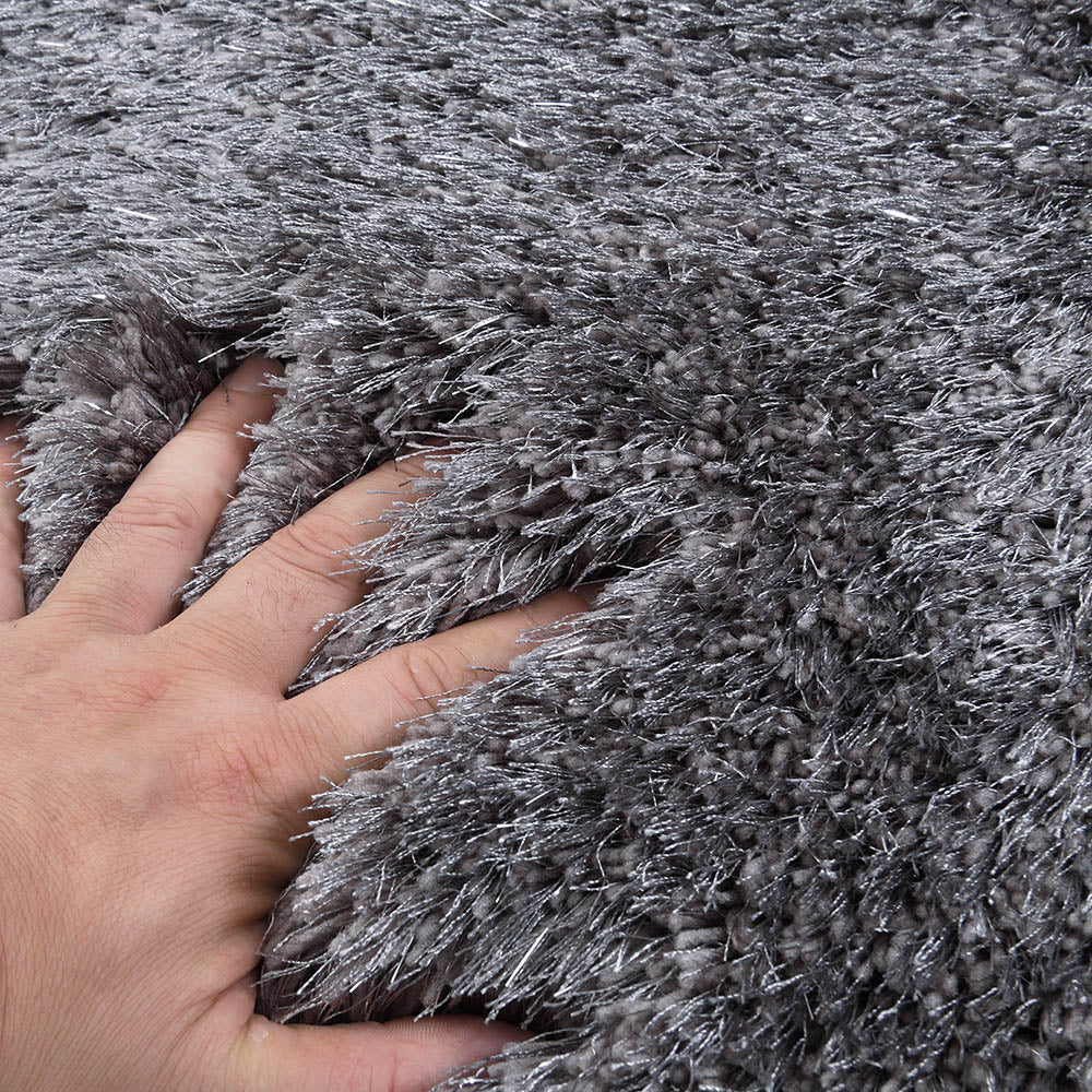Silver Tufted Shaggy Rug 120 x 170 cm - Image 7