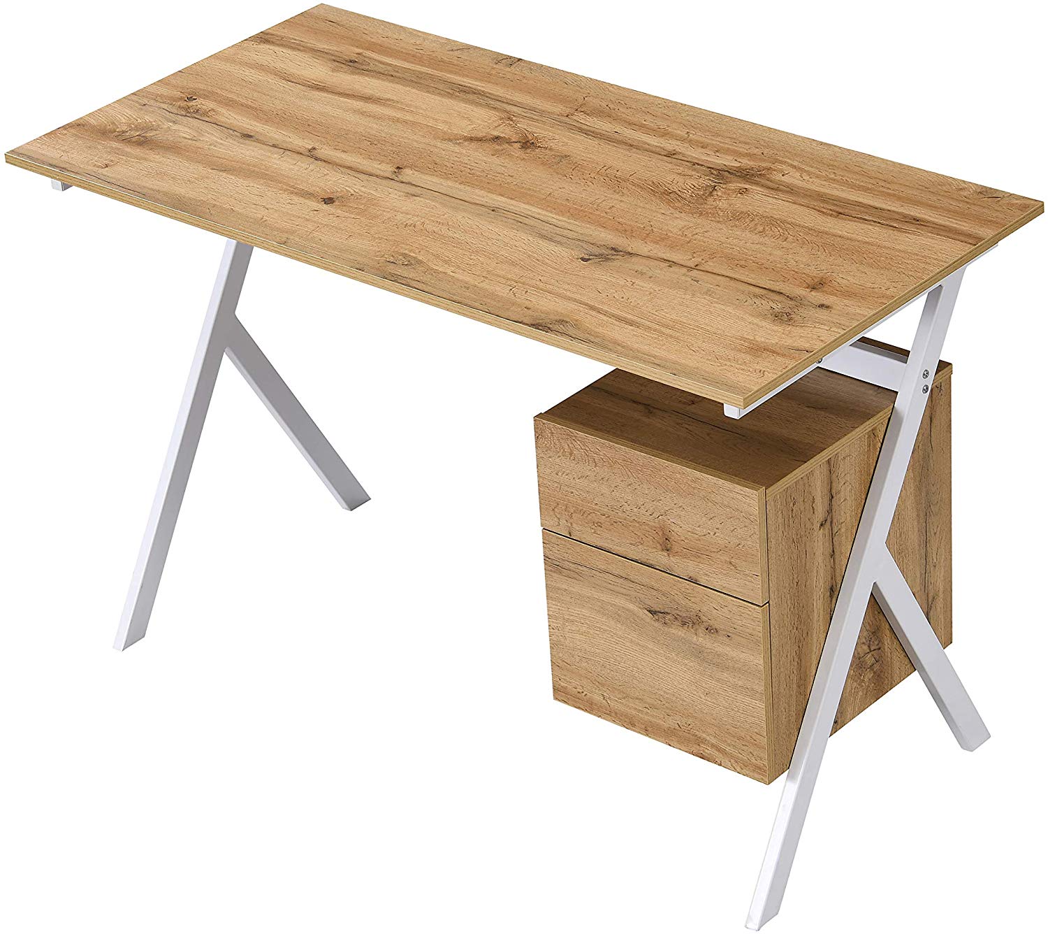 SION Desk with Drawer & Cupboard Oak - Image 4