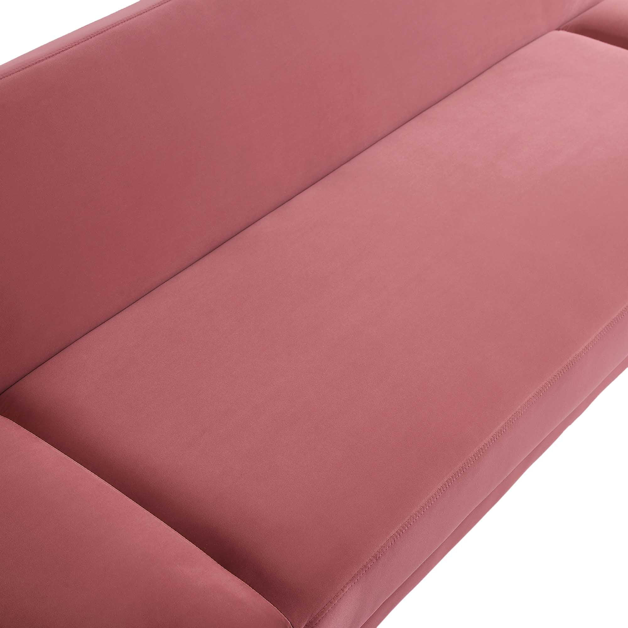 Solna 2-Seater Sofa Bed, Dusty Rose Velvet - Image 15