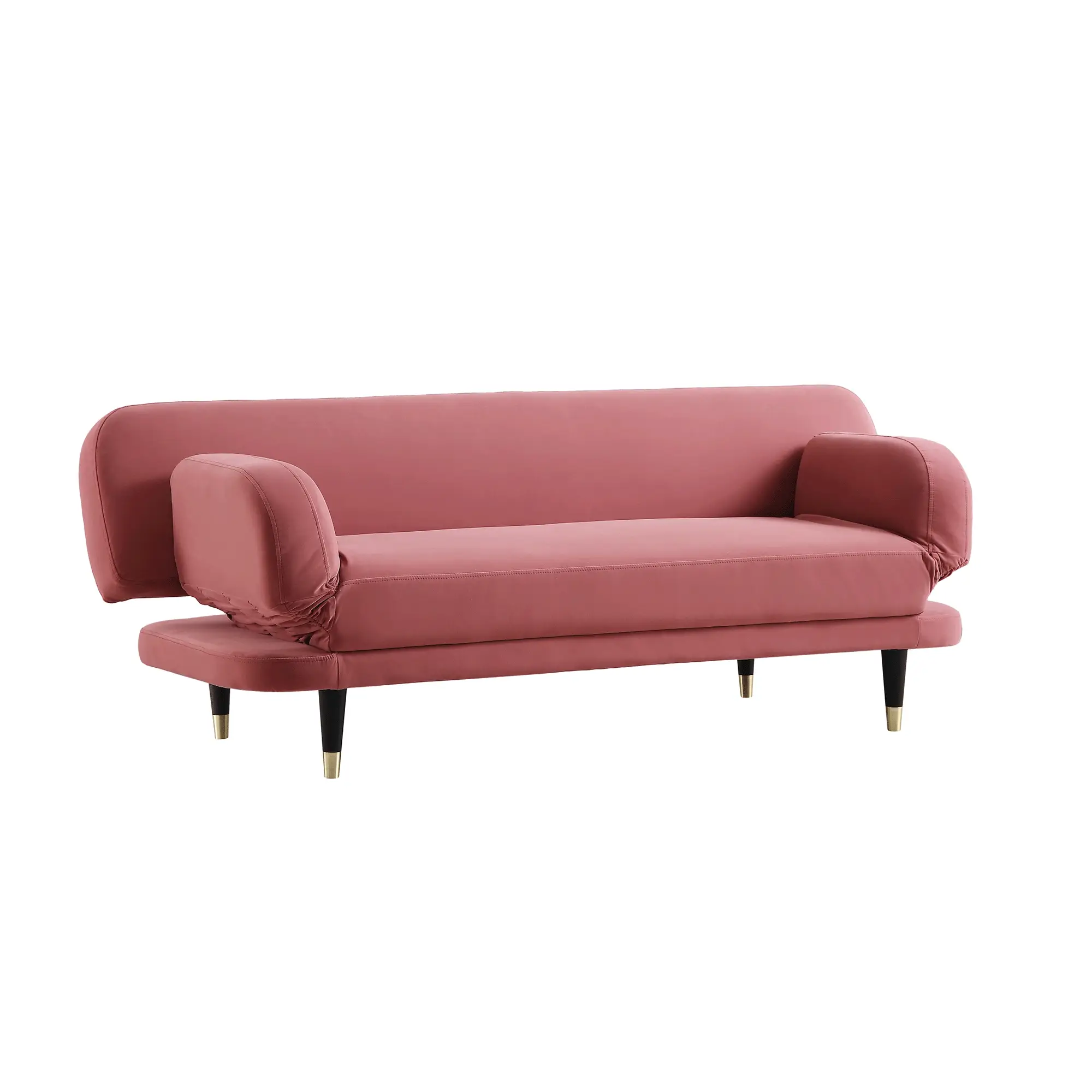 Solna 2-Seater Sofa Bed, Dusty Rose Velvet - Image 5