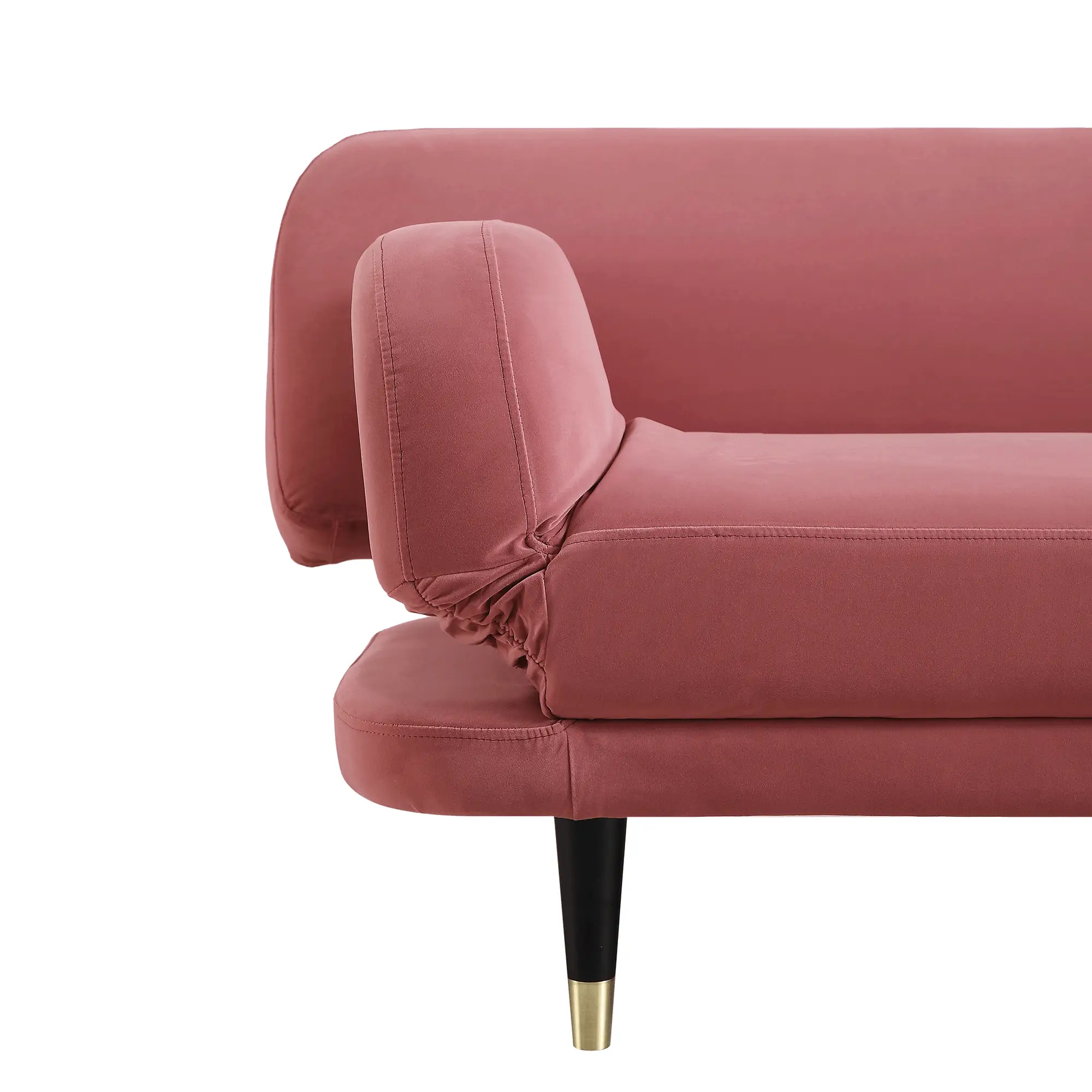 Solna 2-Seater Sofa Bed, Dusty Rose Velvet - Image 6