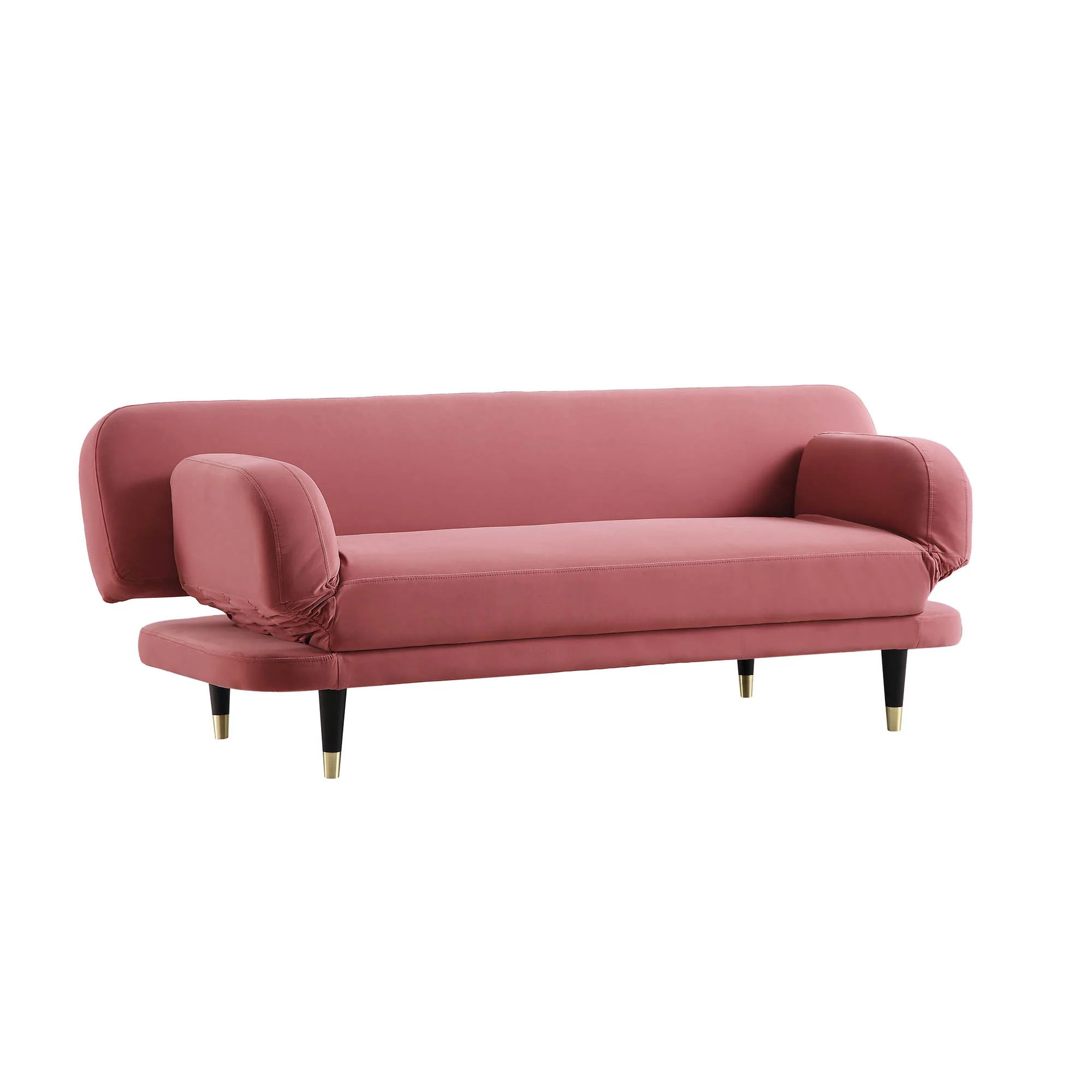 Solna 2-Seater Sofa Bed, Dusty Rose Velvet - Image 9