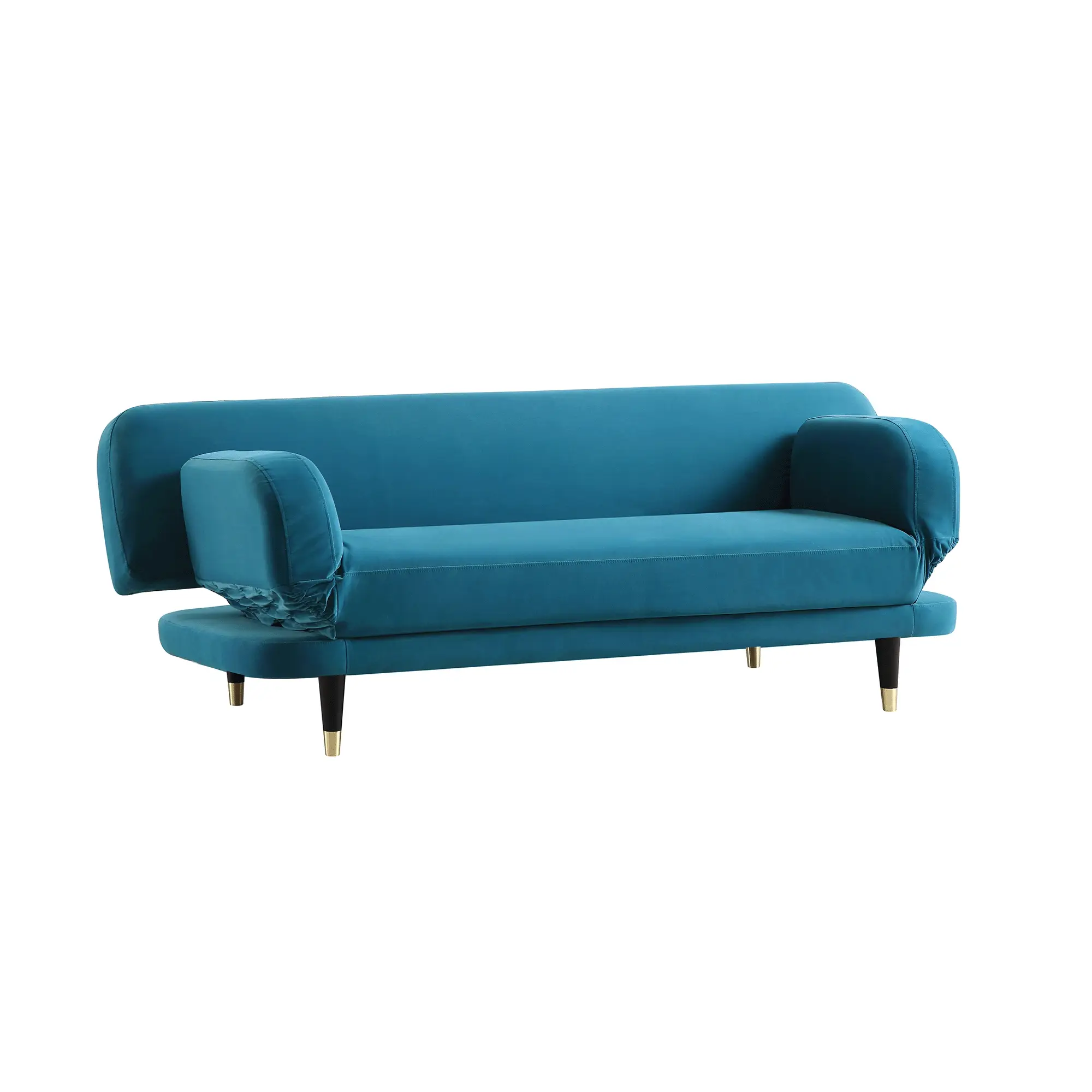 Solna 2-Seater Sofa Bed, Teal Velvet - Image 4