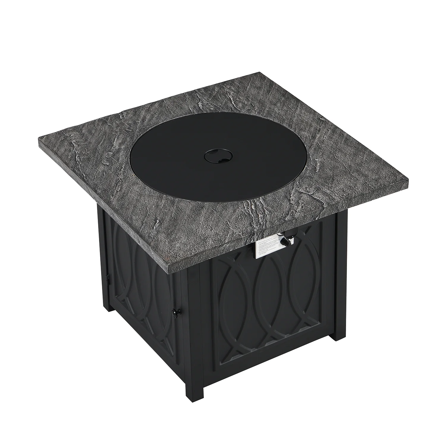 Square Outdoor 32" x 32" 50,000BTUs Real Concrete Gas Firepit Table - Image 3
