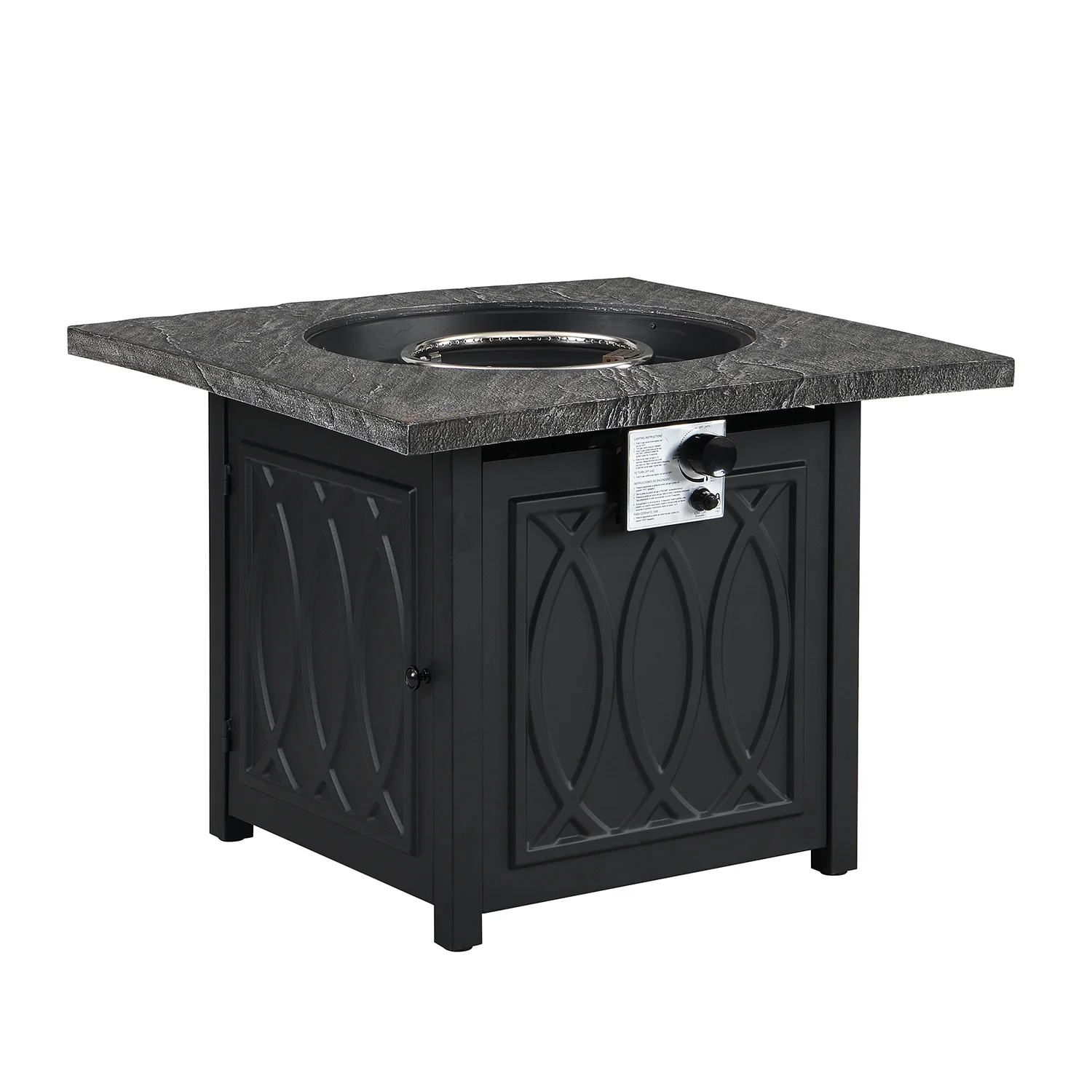Square Outdoor 32" x 32" 50,000BTUs Real Concrete Gas Firepit Table - Image 4