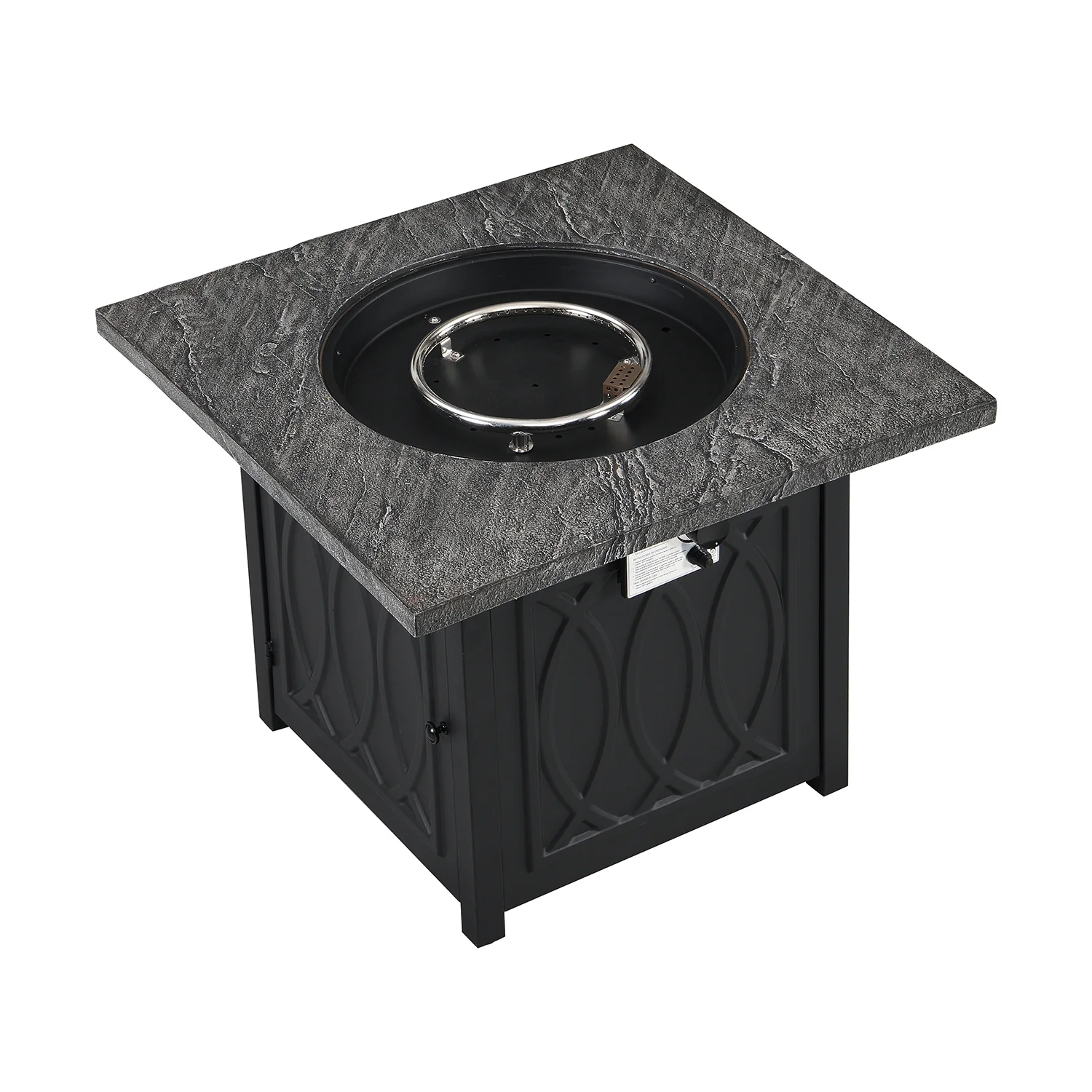 Square Outdoor 32" x 32" 50,000BTUs Real Concrete Gas Firepit Table - Image 5