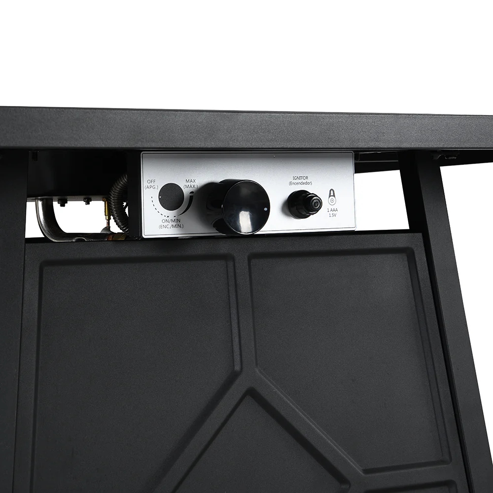 Square Outdoor 32" x 32" 50,000BTUs Real Concrete Gas Firepit Table - Image 8