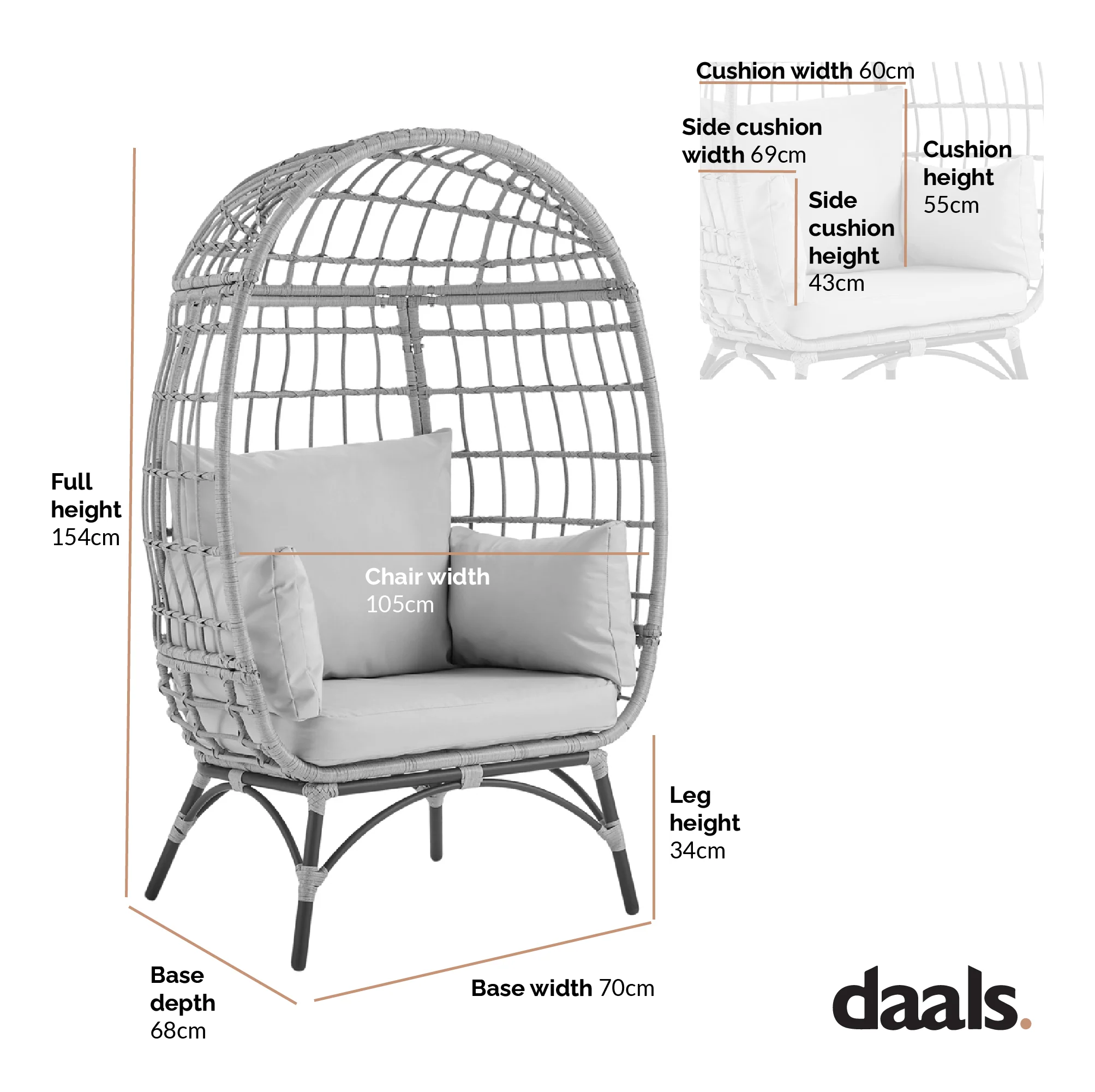 Stratford Indoor Outdoor Cocoon Loveseat - Image 4