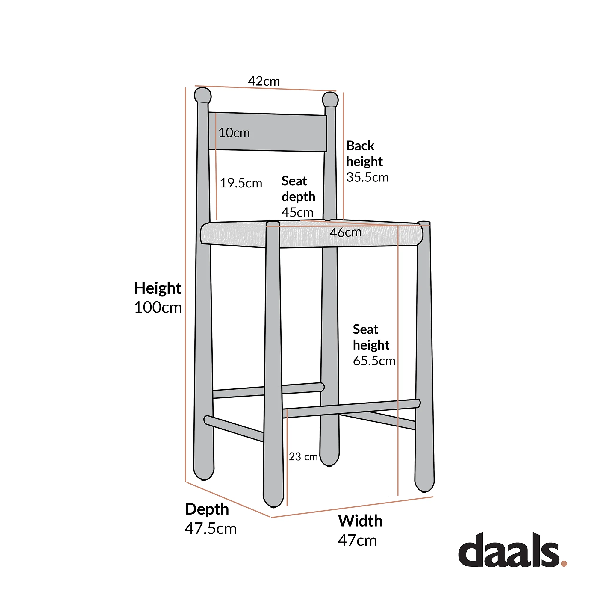 Tama Counter Stool, Woven Seagrass | Natural Oak Frame - Image 9