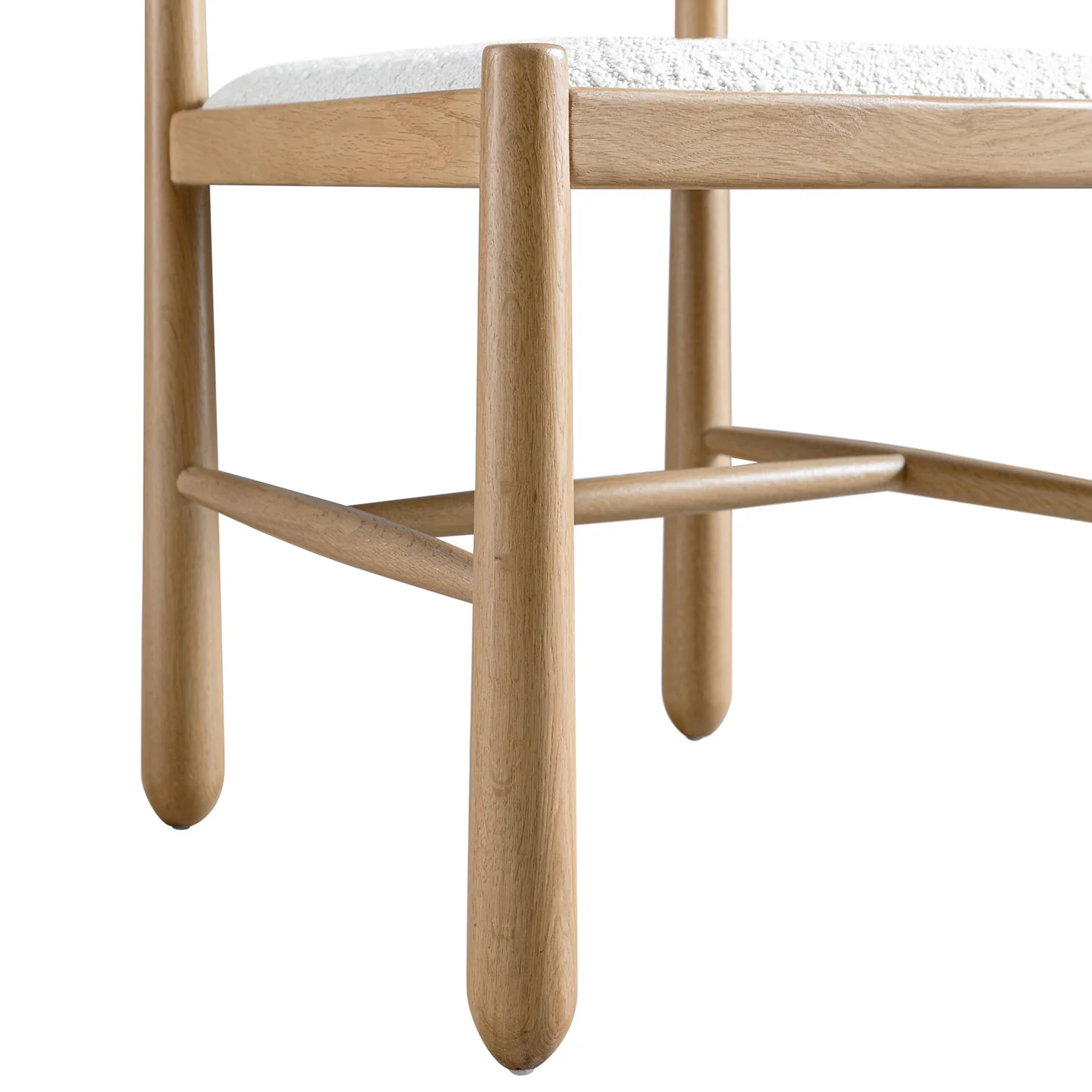 Tama Dining Chair, Ecru Boucle | Natural Oak Frame - Image 14