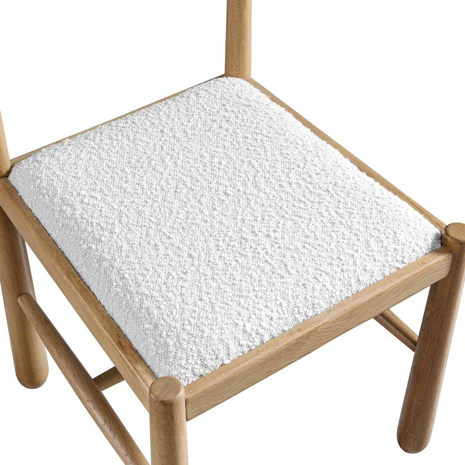 Tama Dining Chair, Ecru Boucle | Natural Oak Frame - Image 15
