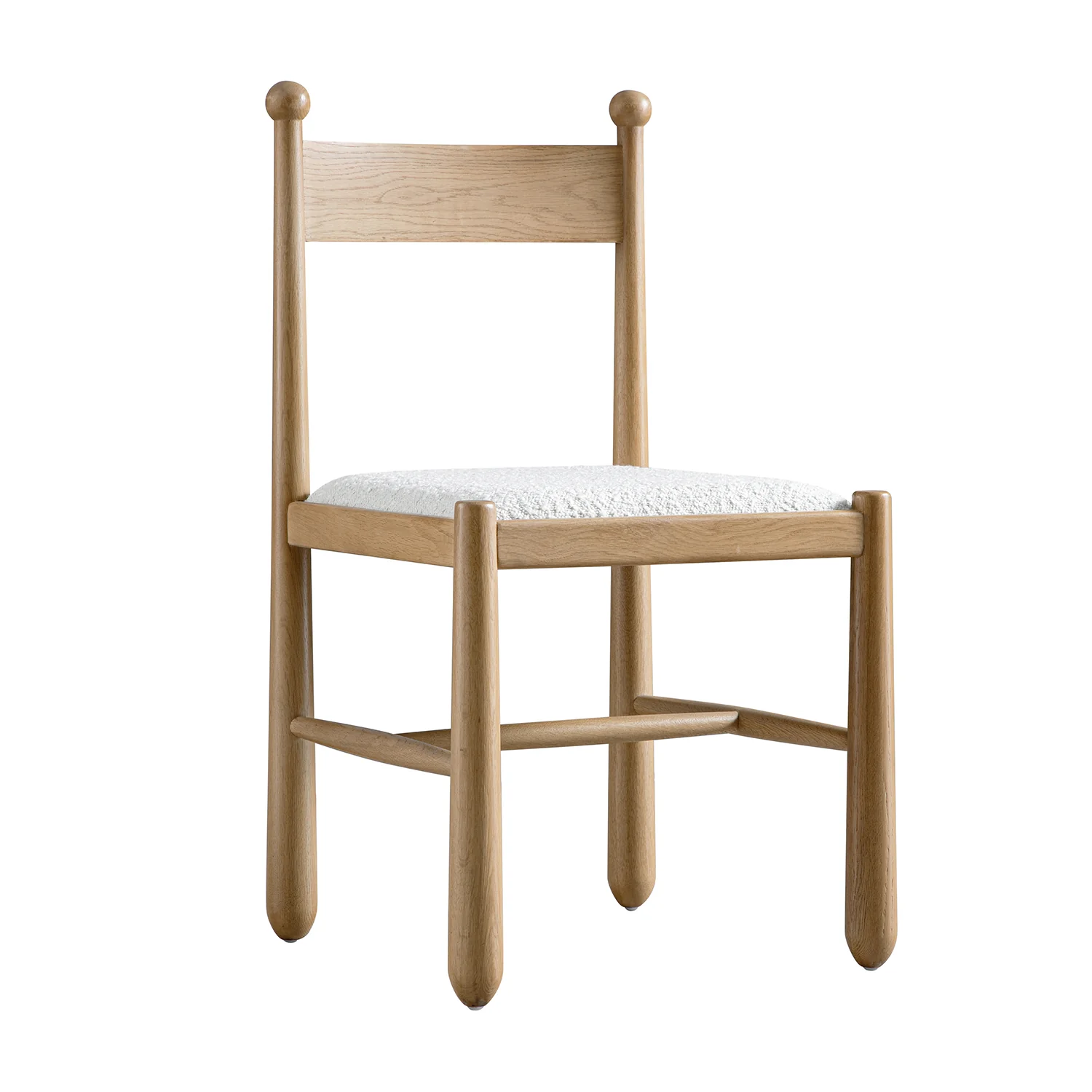 Tama Dining Chair, Ecru Boucle | Natural Oak Frame - Image 8