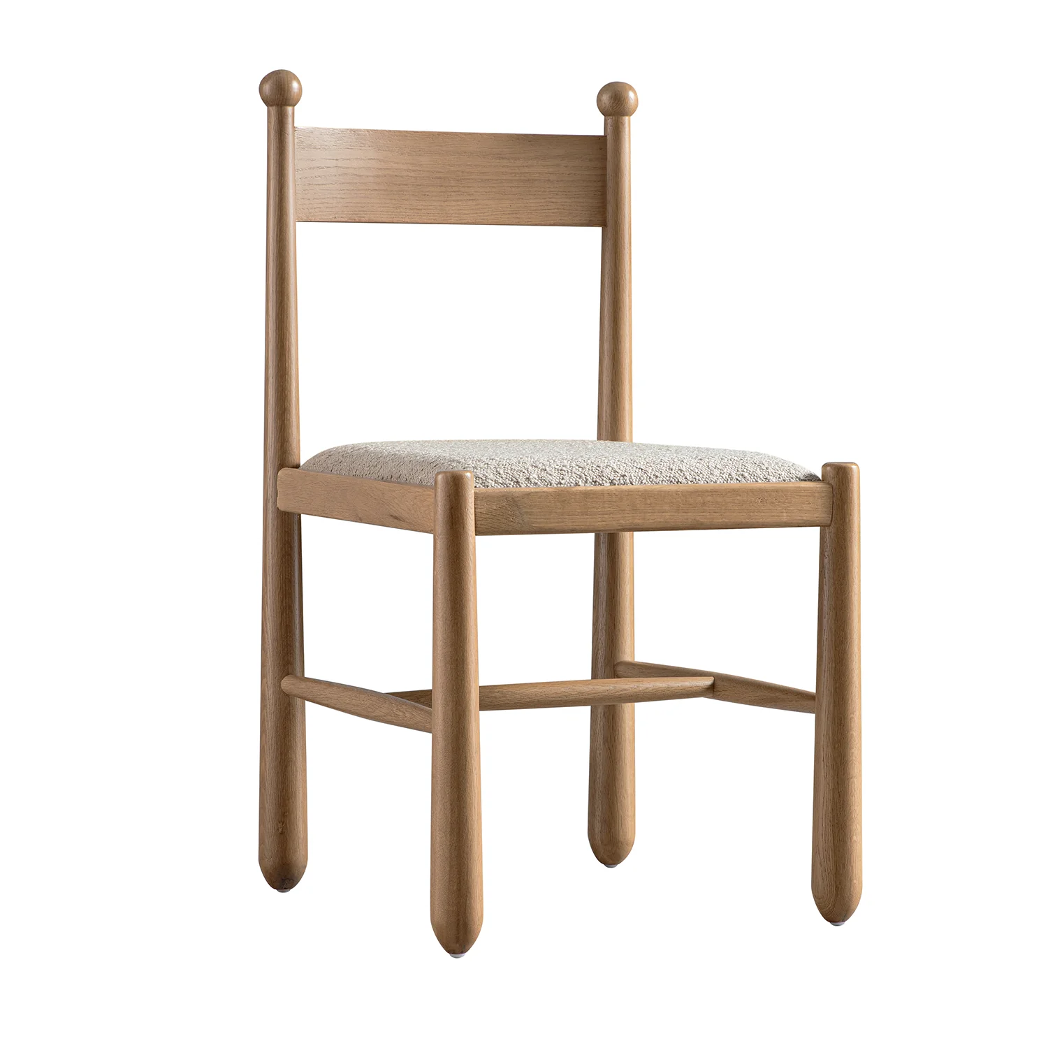Tama Dining Chair, Light Taupe Boucle | Natural Oak Frame - Image 10