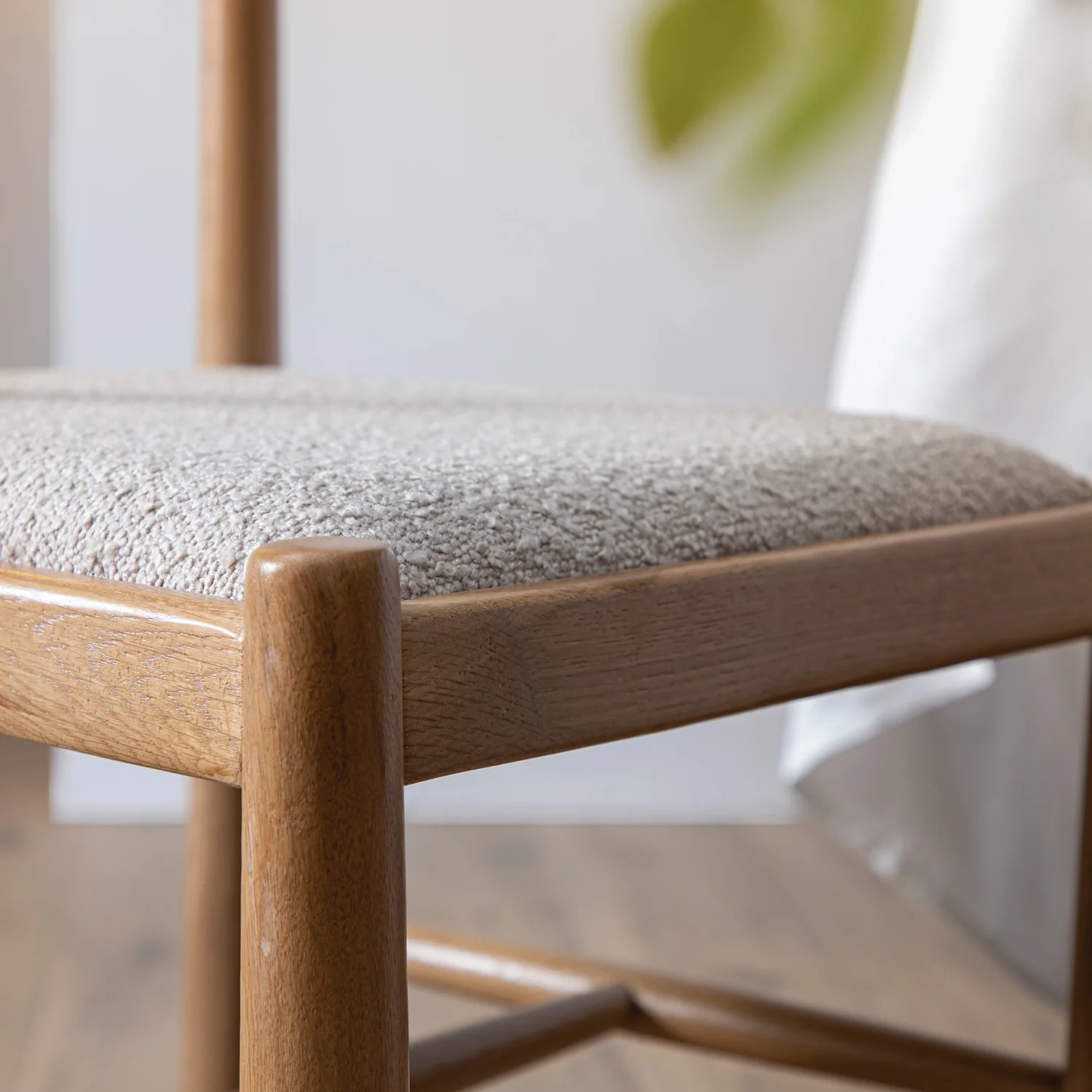 Tama Dining Chair, Light Taupe Boucle | Natural Oak Frame - Image 6