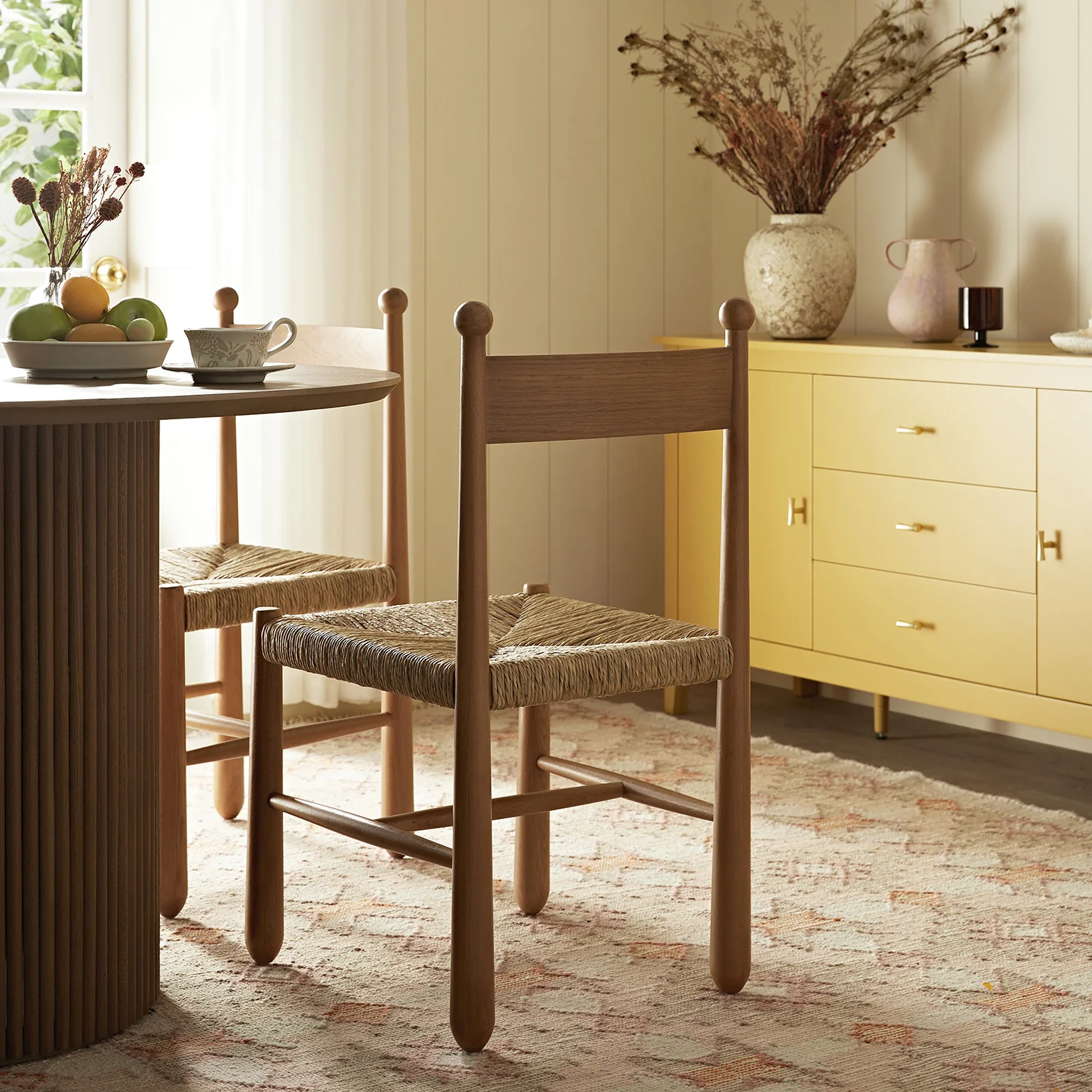 Tama Dining Chair, Woven Seagrass | Natural Solid Oak Frame - Image 3