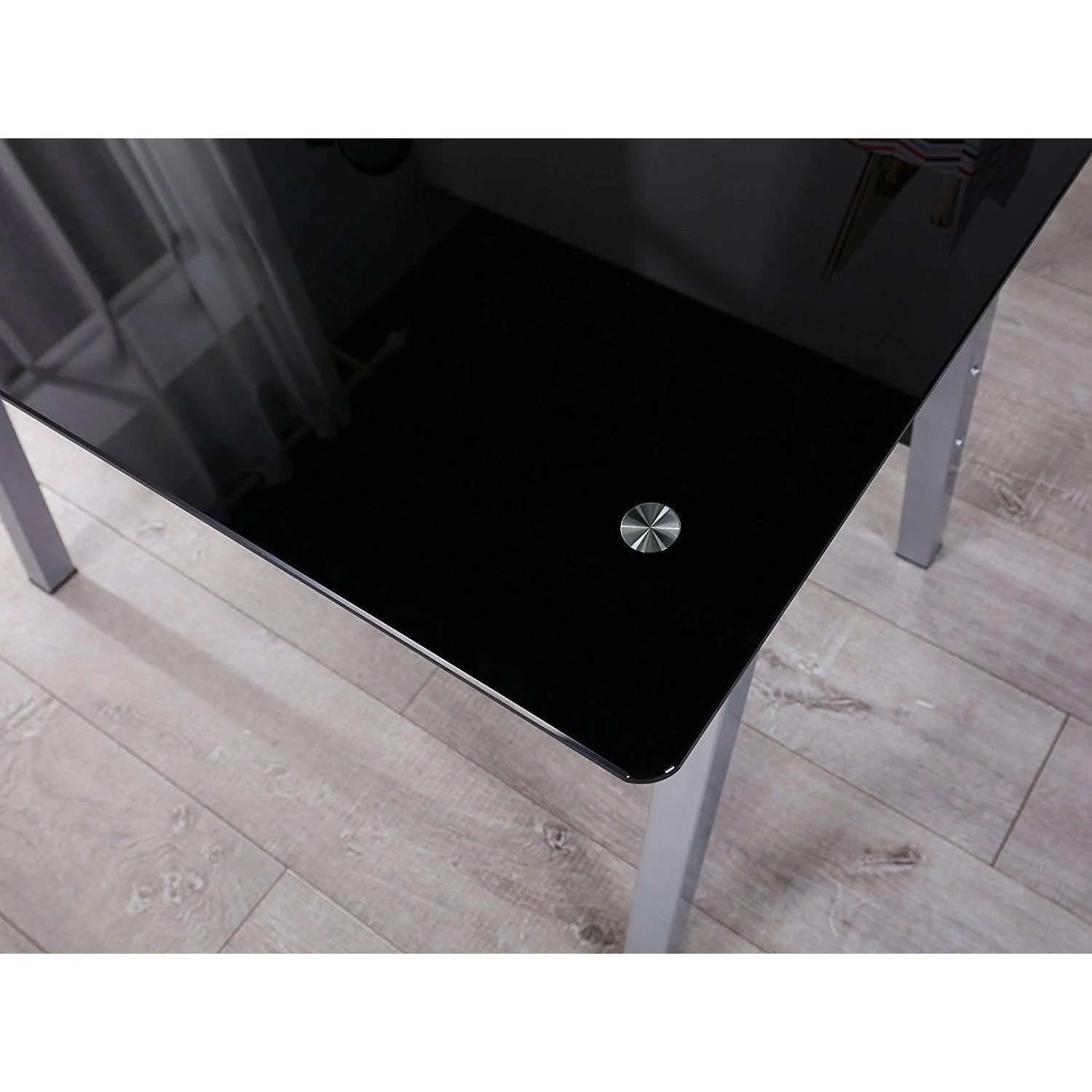 Tempered Glass Top Computer Desk 100 x 70 x 75 cm, Black - Image 4