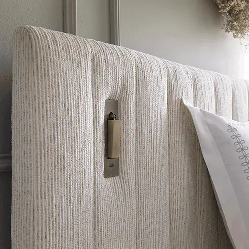 Tremezzo Oversized Ottoman Storage Bed, Beige Textured Fabric - Image 8