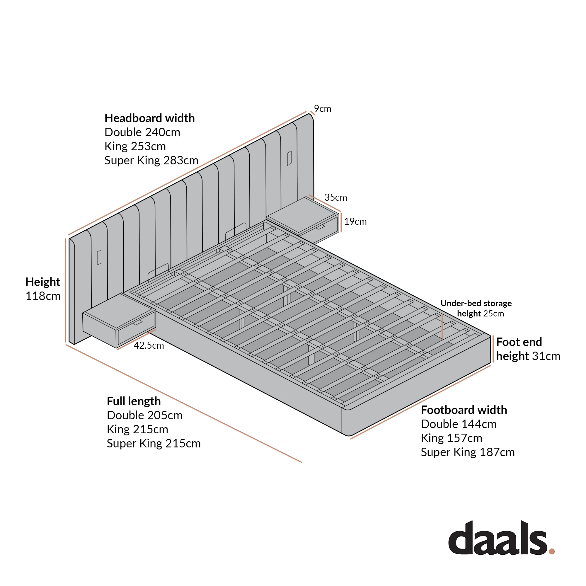 Tremezzo Oversized Ottoman Storage Bed, Beige Textured Fabric - Image 11