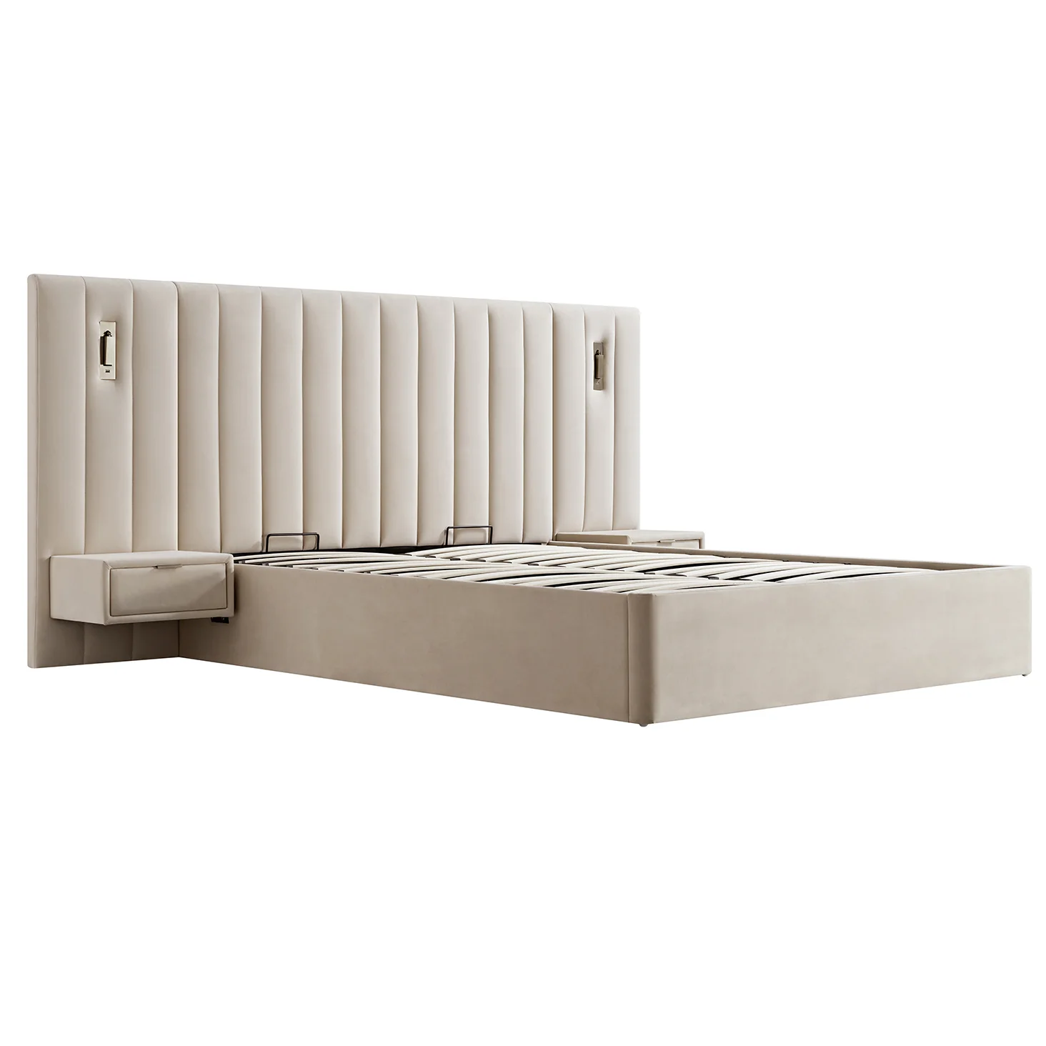 Tremezzo Oversized Ottoman Storage Bed, Champagne Velvet - Image 13