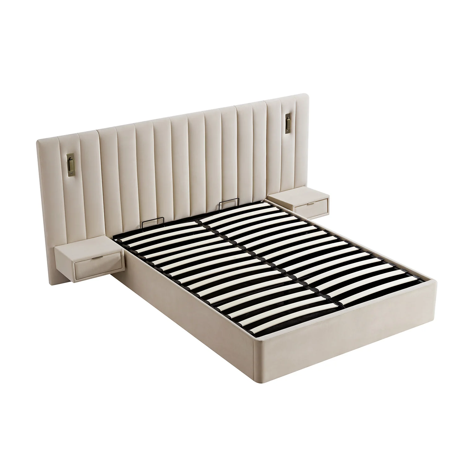 Tremezzo Oversized Ottoman Storage Bed, Champagne Velvet - Image 16