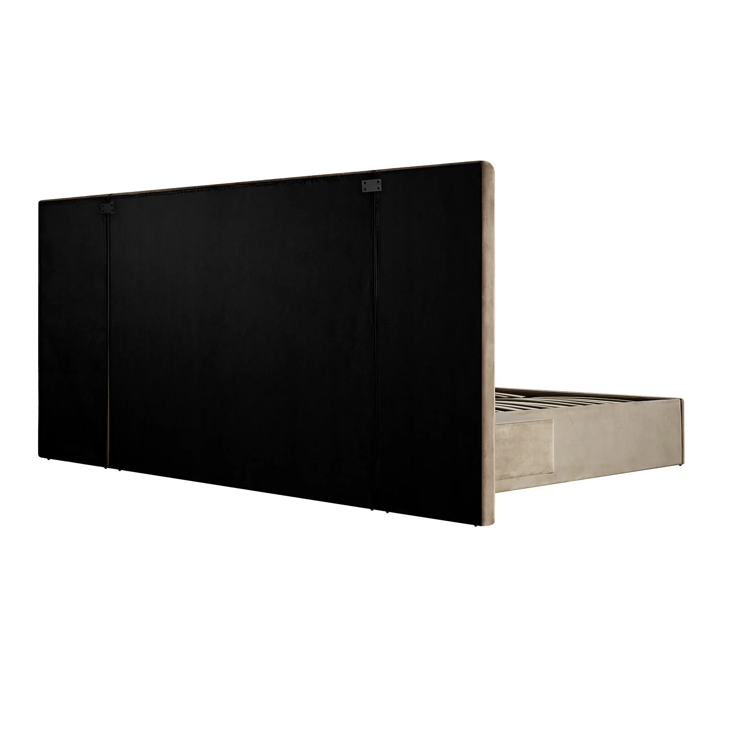 Tremezzo Oversized Ottoman Storage Bed, Taupe Velvet - Image 14