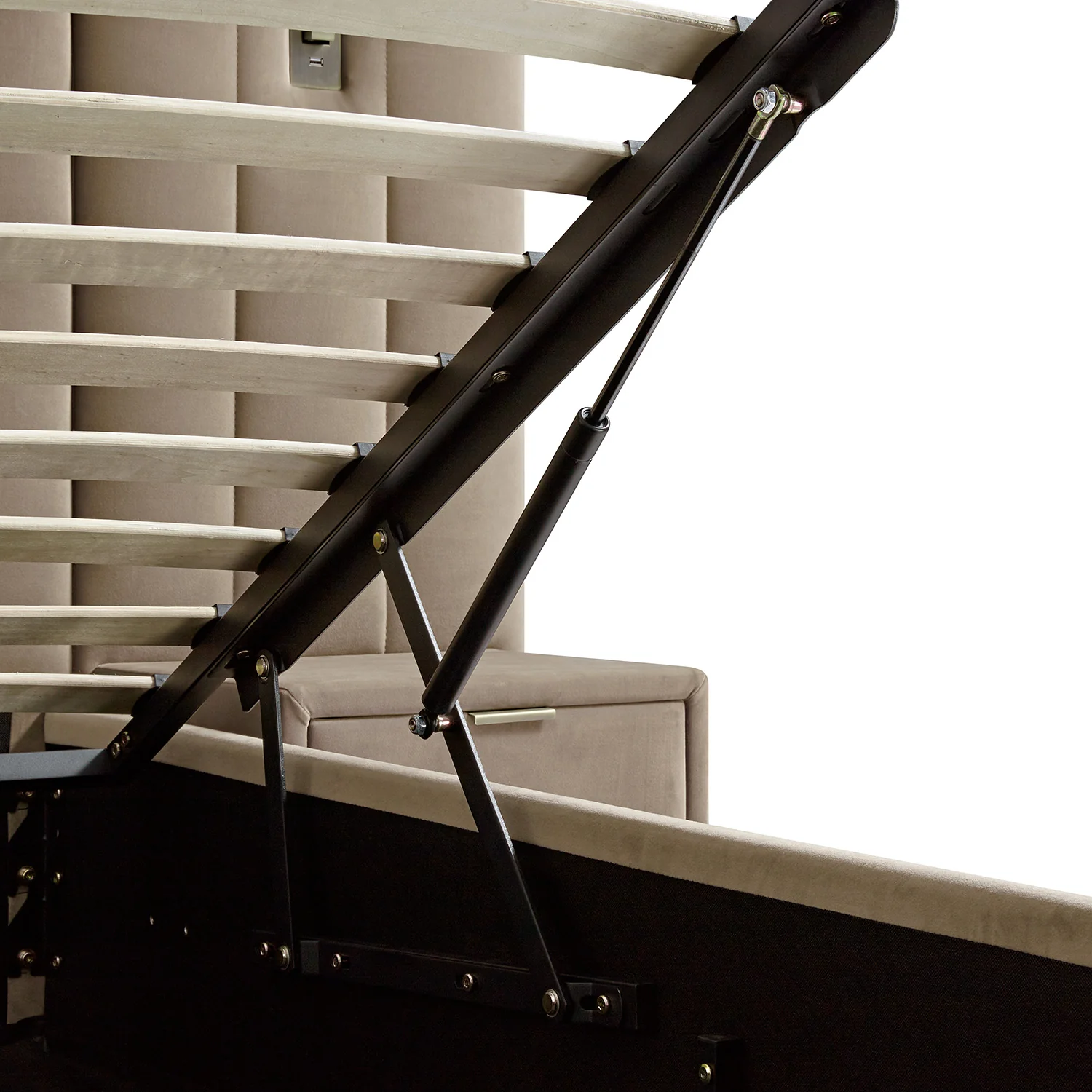 Tremezzo Oversized Ottoman Storage Bed, Taupe Velvet - Image 19