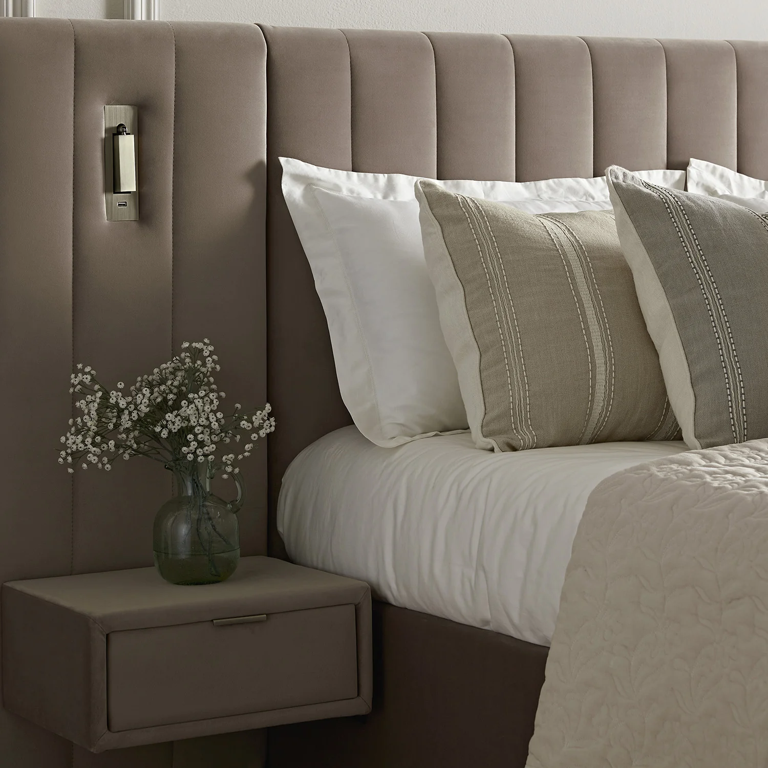 Tremezzo Oversized Ottoman Storage Bed, Taupe Velvet - Image 5