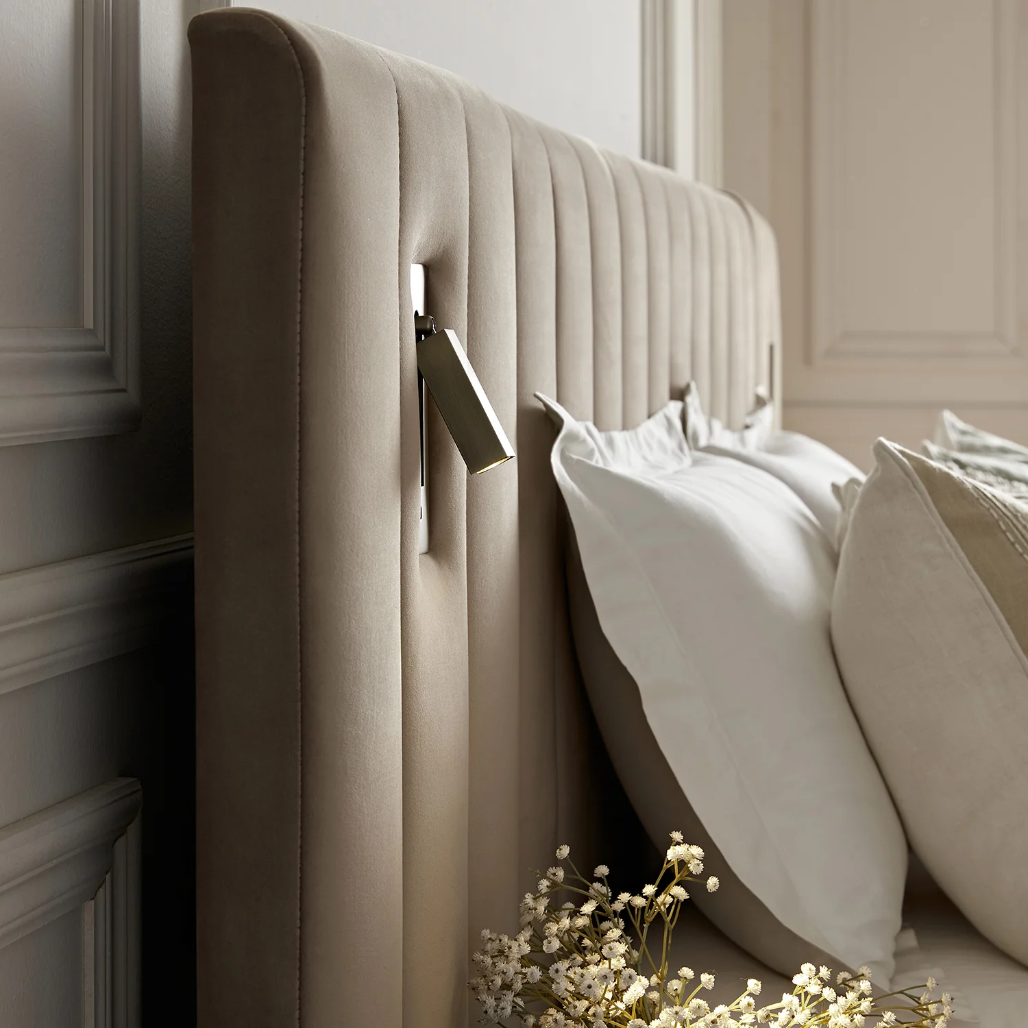 Tremezzo Oversized Ottoman Storage Bed, Taupe Velvet - Image 6