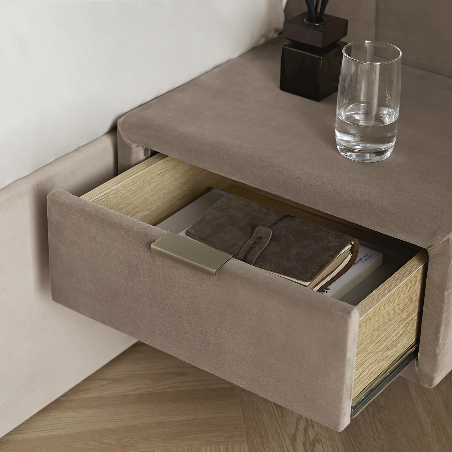 Tremezzo Oversized Ottoman Storage Bed, Taupe Velvet - Image 7