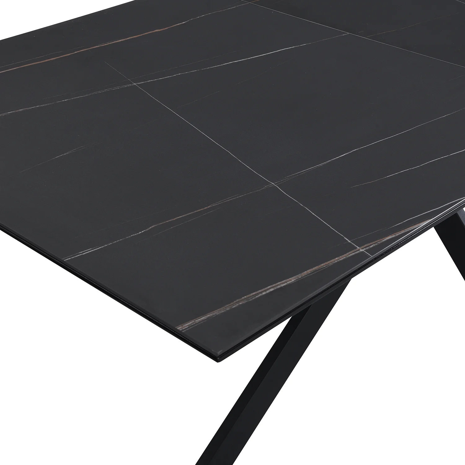 Varden Black Ceramic Extending Dining Table - Image 11