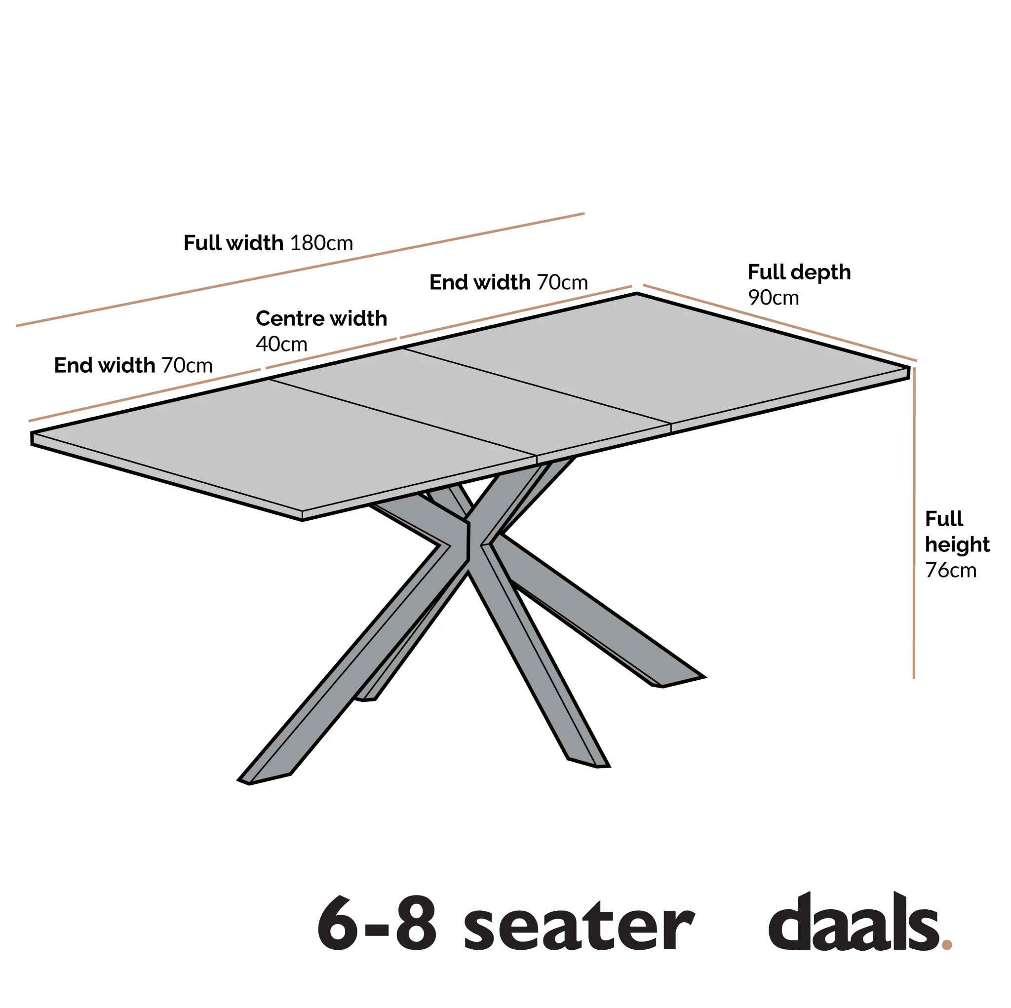 Varden Black Ceramic Extending Dining Table - Image 5