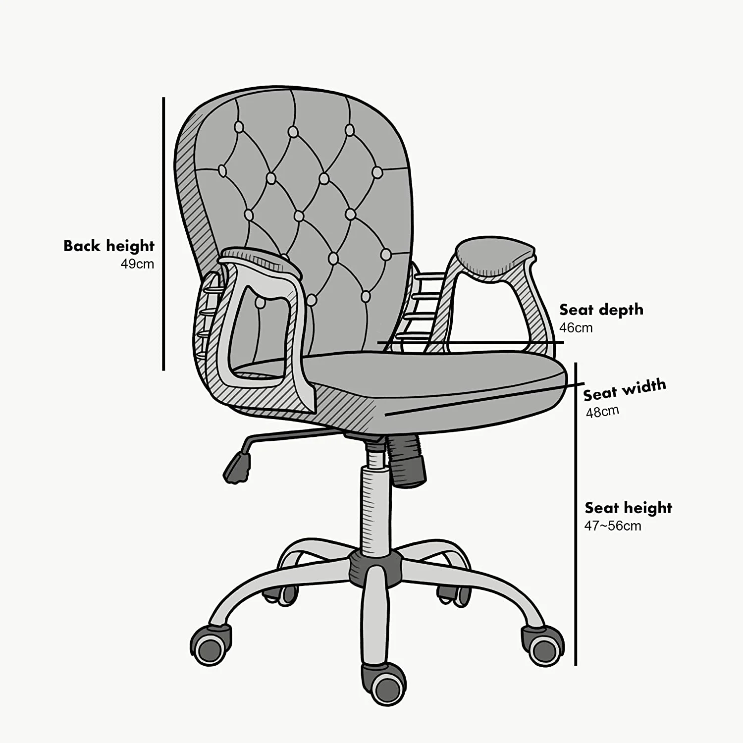 Blue Velvet Chesterfield Swivel Chair - Image 4